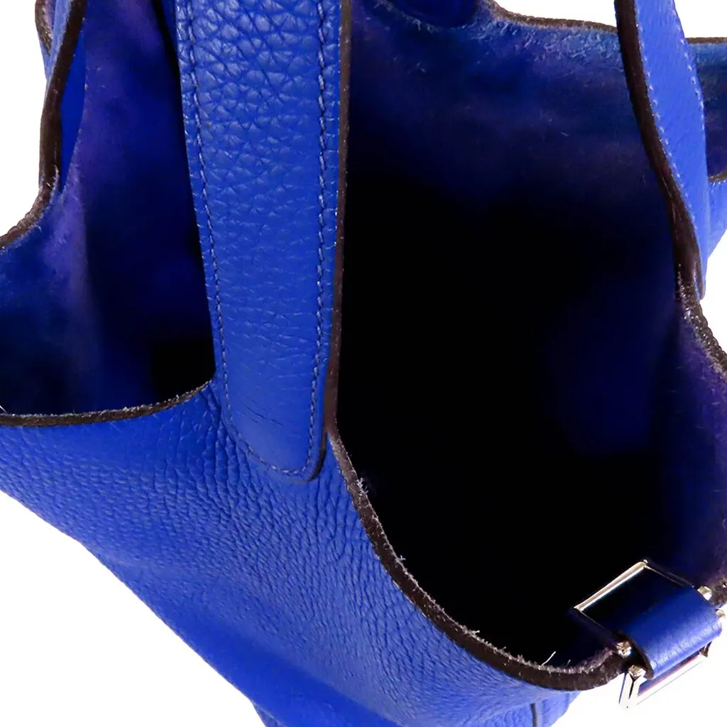 Hermès Clemence Picotin Lock 22 Blue Leather Very good - Model View