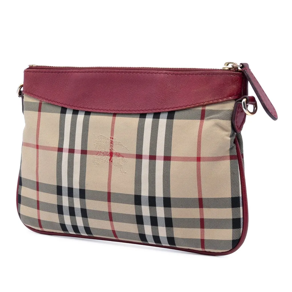 Burberry Haymarket Check Canvas Peyton Crossbody Beige Good - Back View