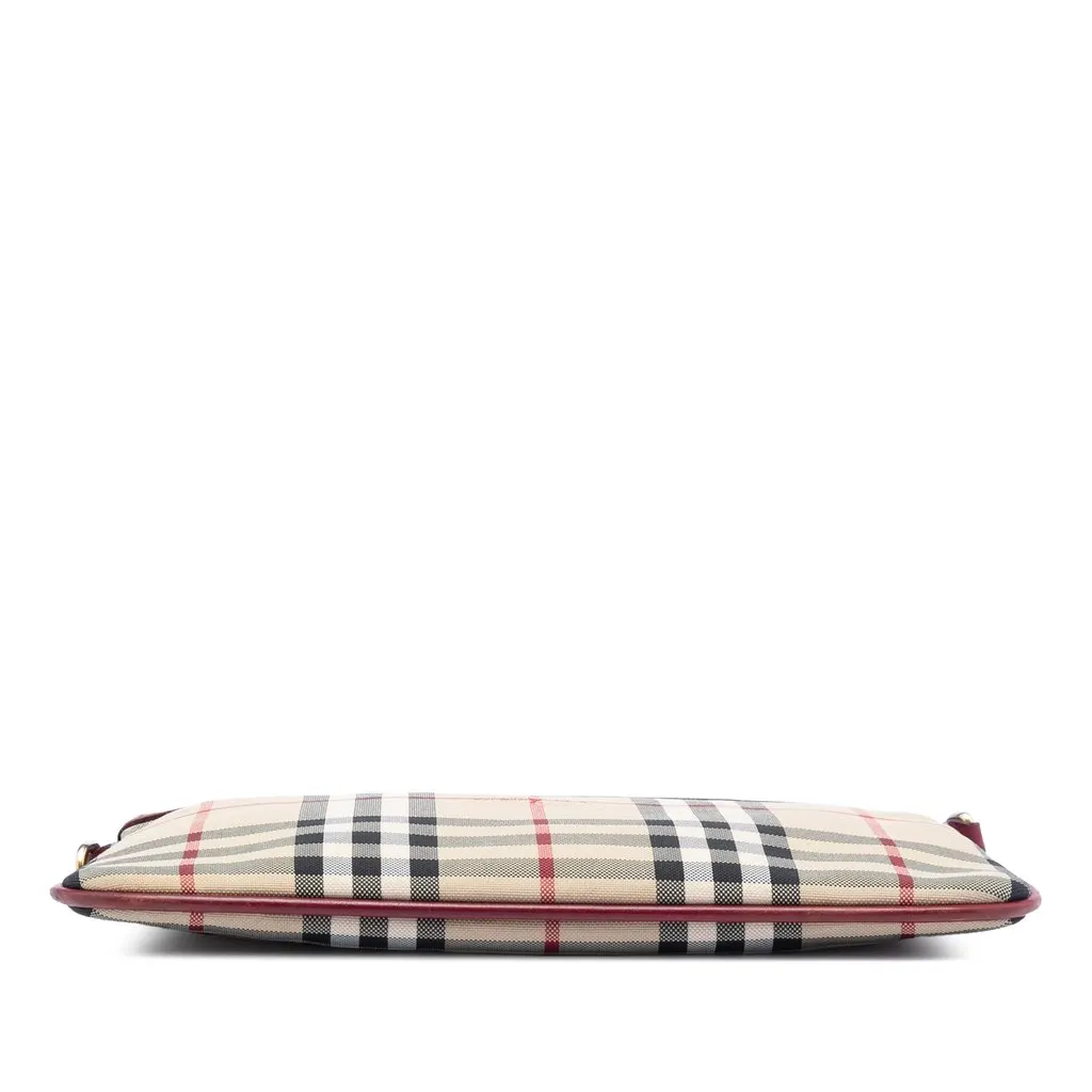 Burberry Haymarket Check Canvas Peyton Crossbody Beige Good - Inside View