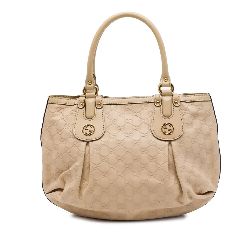 Gucci Guccissima Scarlett Tote Beige Leather Very good - Front View