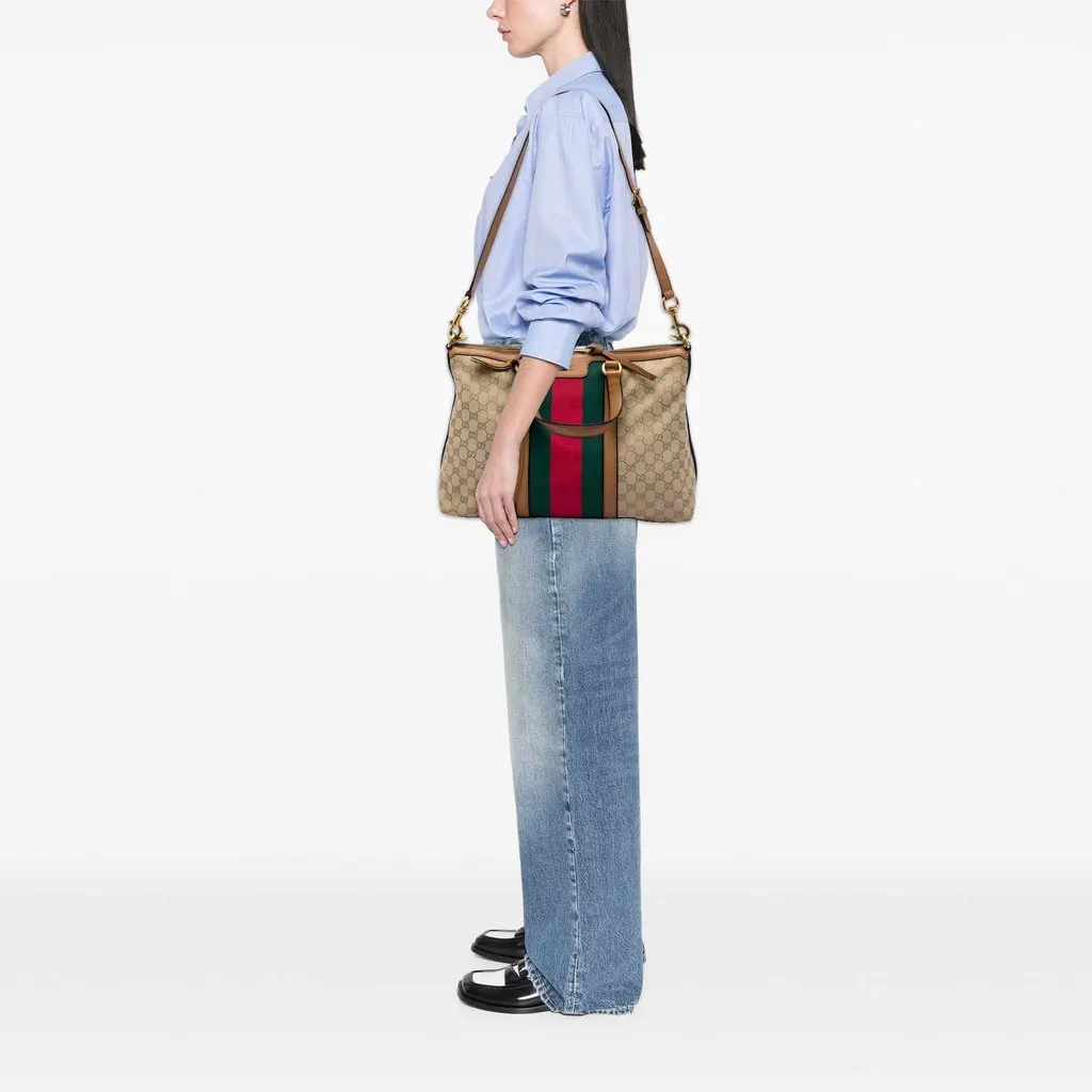 Gucci Medium GG Canvas Web Rania Top Handle Bag Beige Very good - Box View