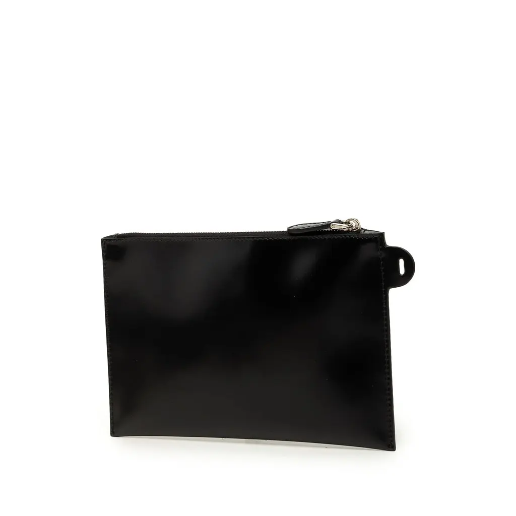 Prada Spazzolato Leather Clutch Black Leather Very good - Back View