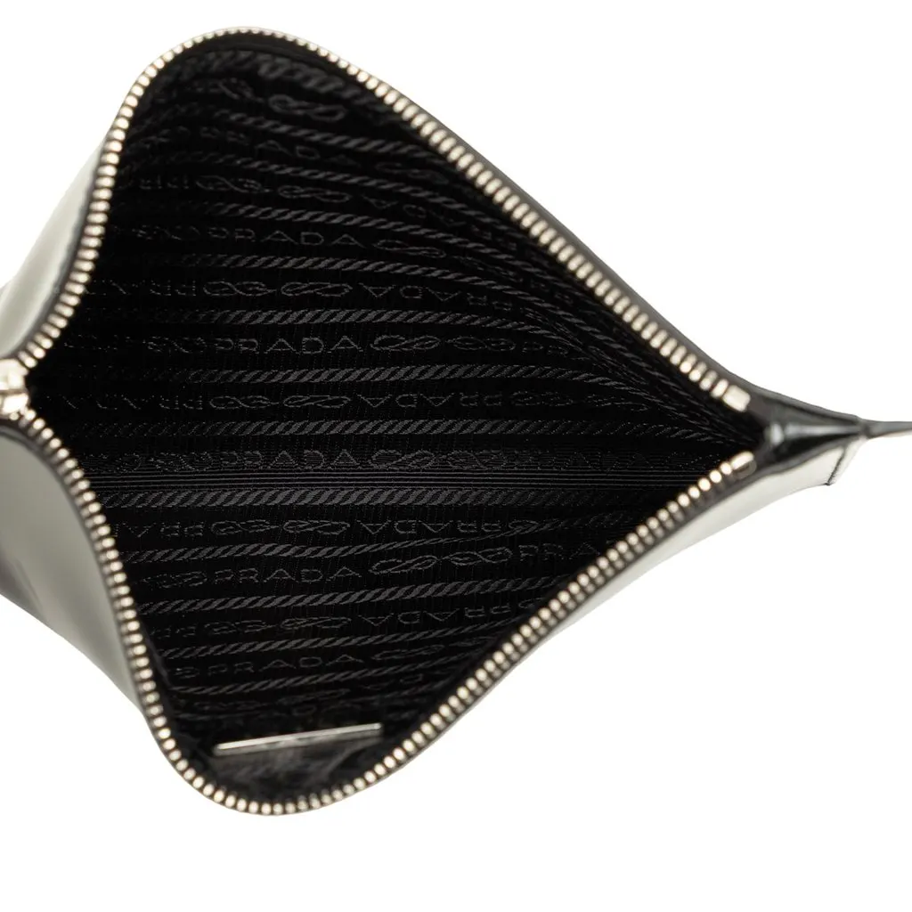 Prada Spazzolato Leather Clutch Black Leather Very good - Model View