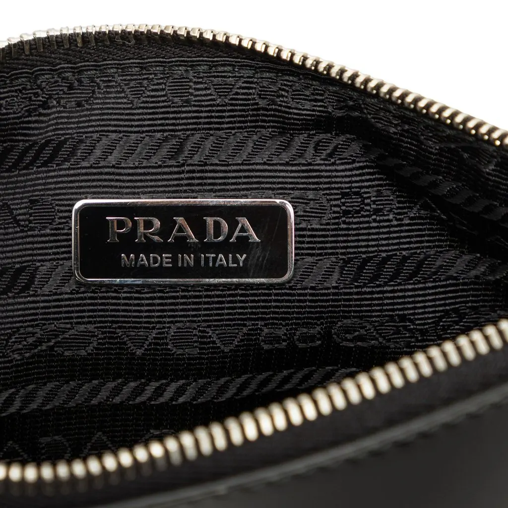 Prada Spazzolato Leather Clutch Black Leather Very good - Box View