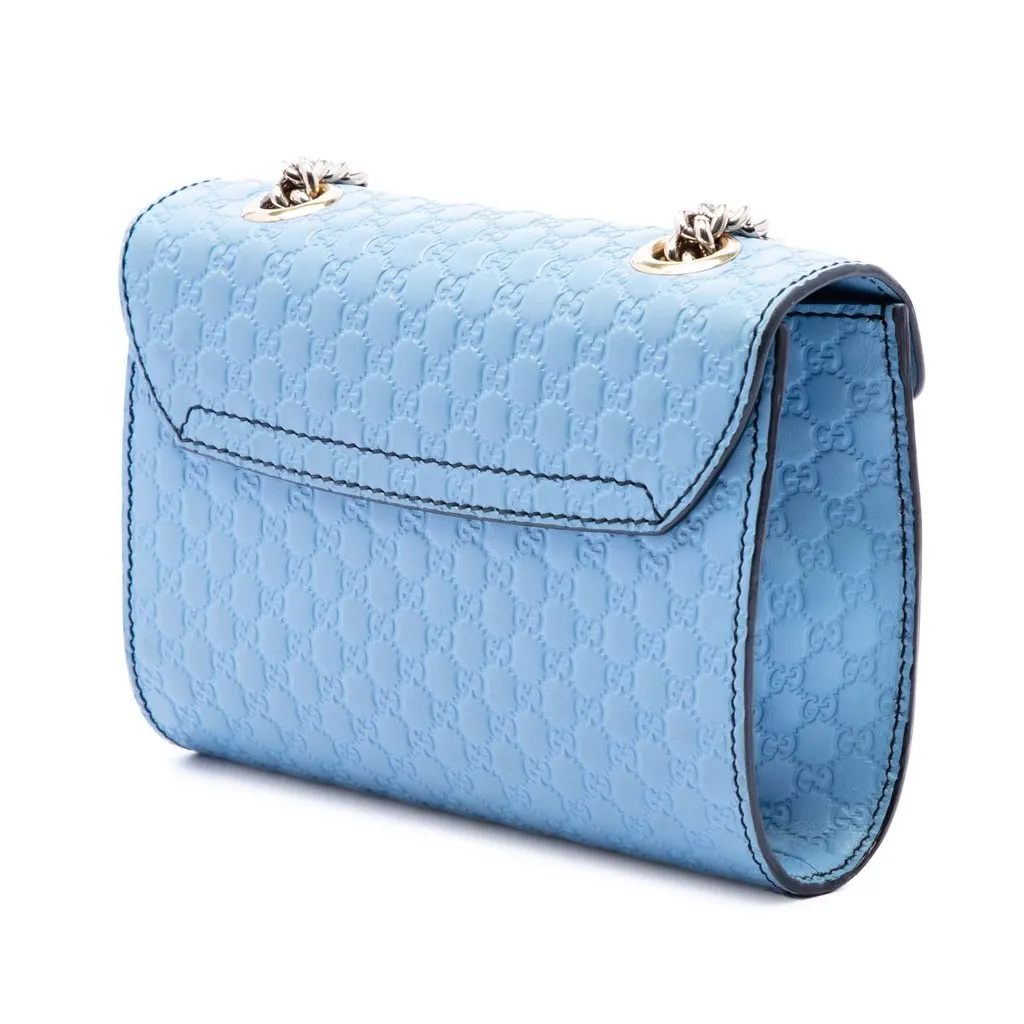 Gucci Mini Microguccissima Emily Crossbody Blue Leather Very good - Back View