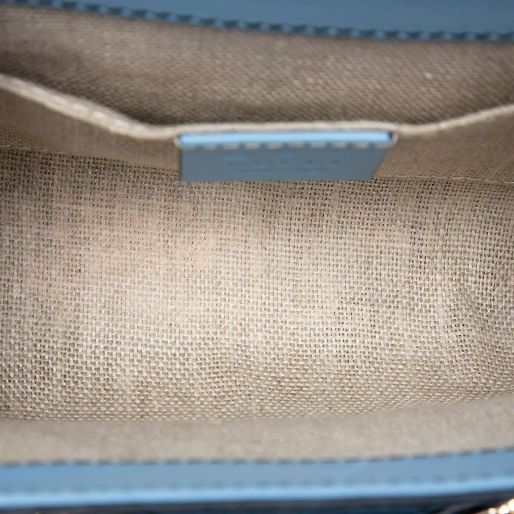 Gucci Mini Microguccissima Emily Crossbody Blue Leather Very good - Model View