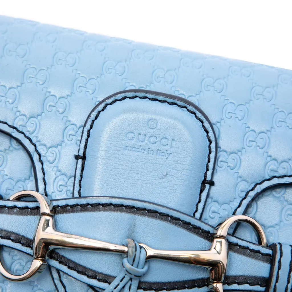 Gucci Mini Microguccissima Emily Crossbody Blue Leather Very good - Box View