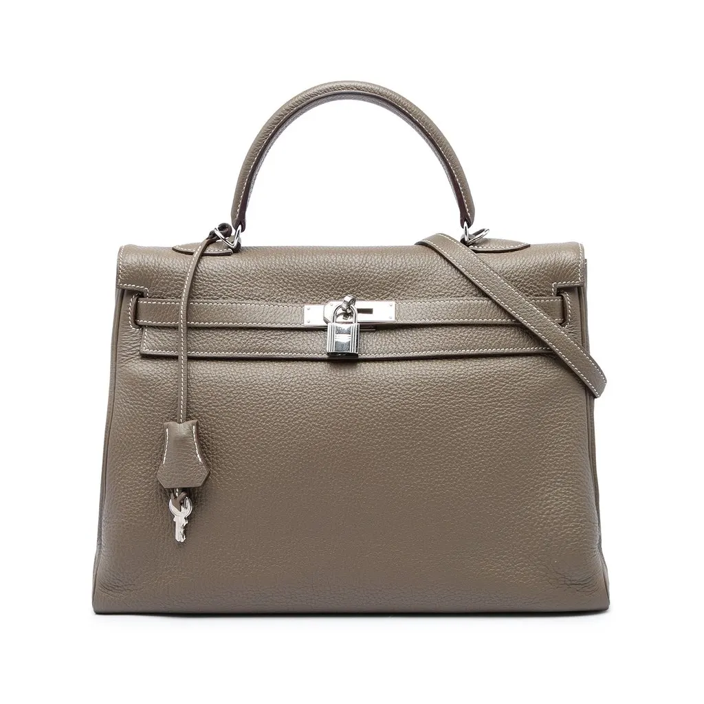 Hermès Togo Kelly II Retourne 35 Brown Leather Very good - Front View