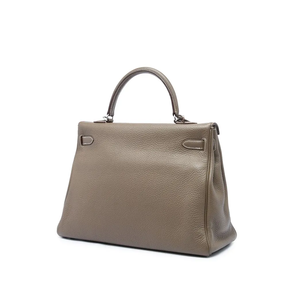Hermès Togo Kelly II Retourne 35 Brown Leather Very good - Back View