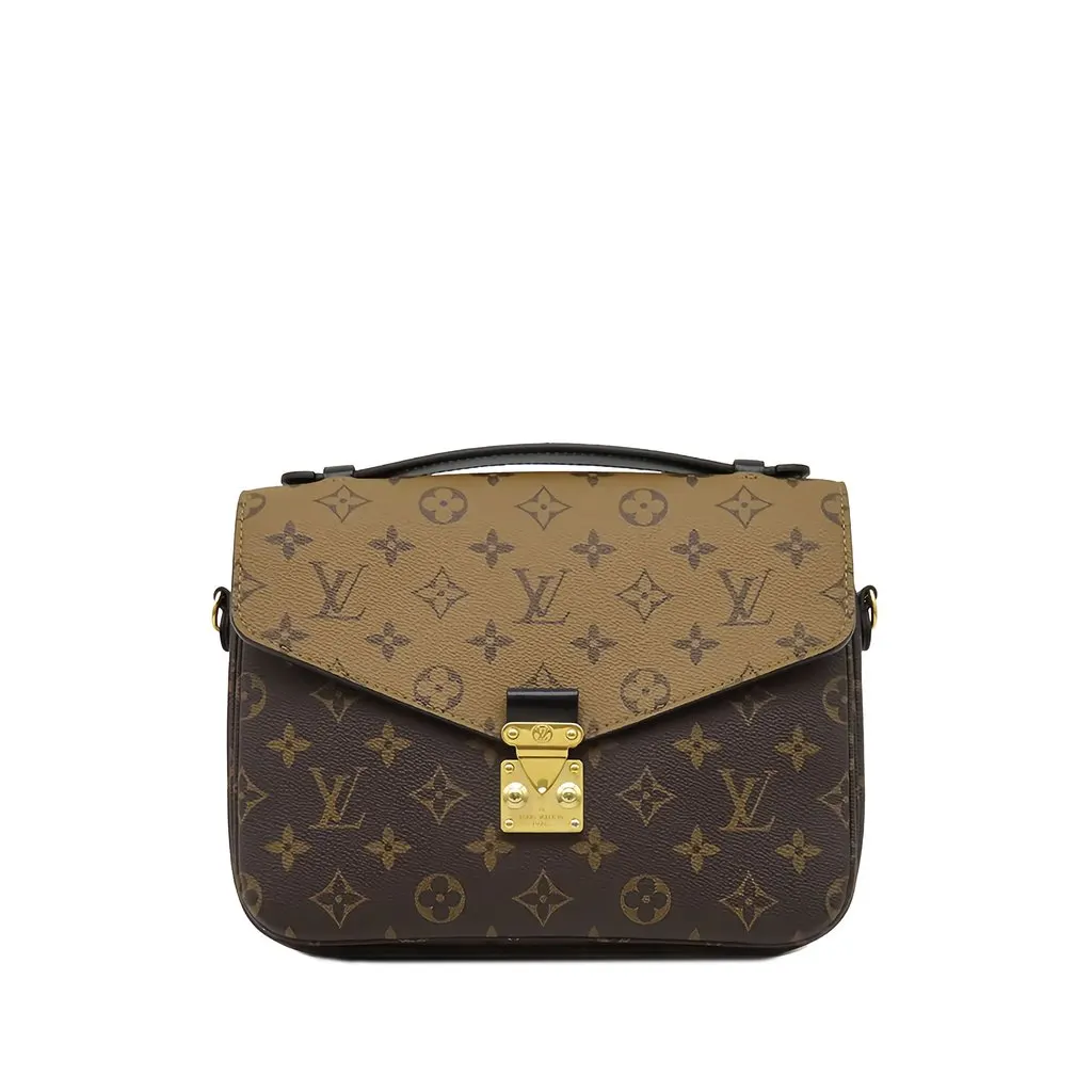 Louis Vuitton Monogram Reverse Pochette Metis Brown Canvas Good - Front View