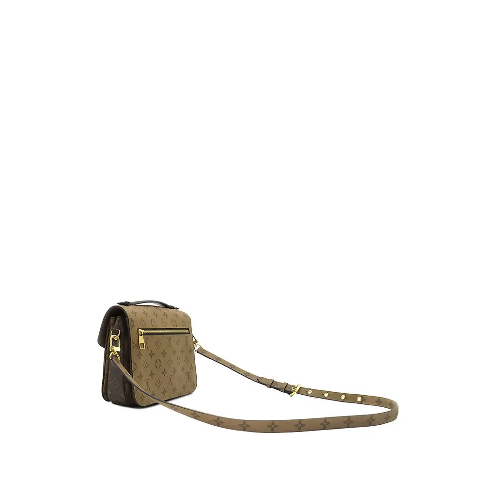 Louis Vuitton Monogram Reverse Pochette Metis Brown Canvas Good - Back View