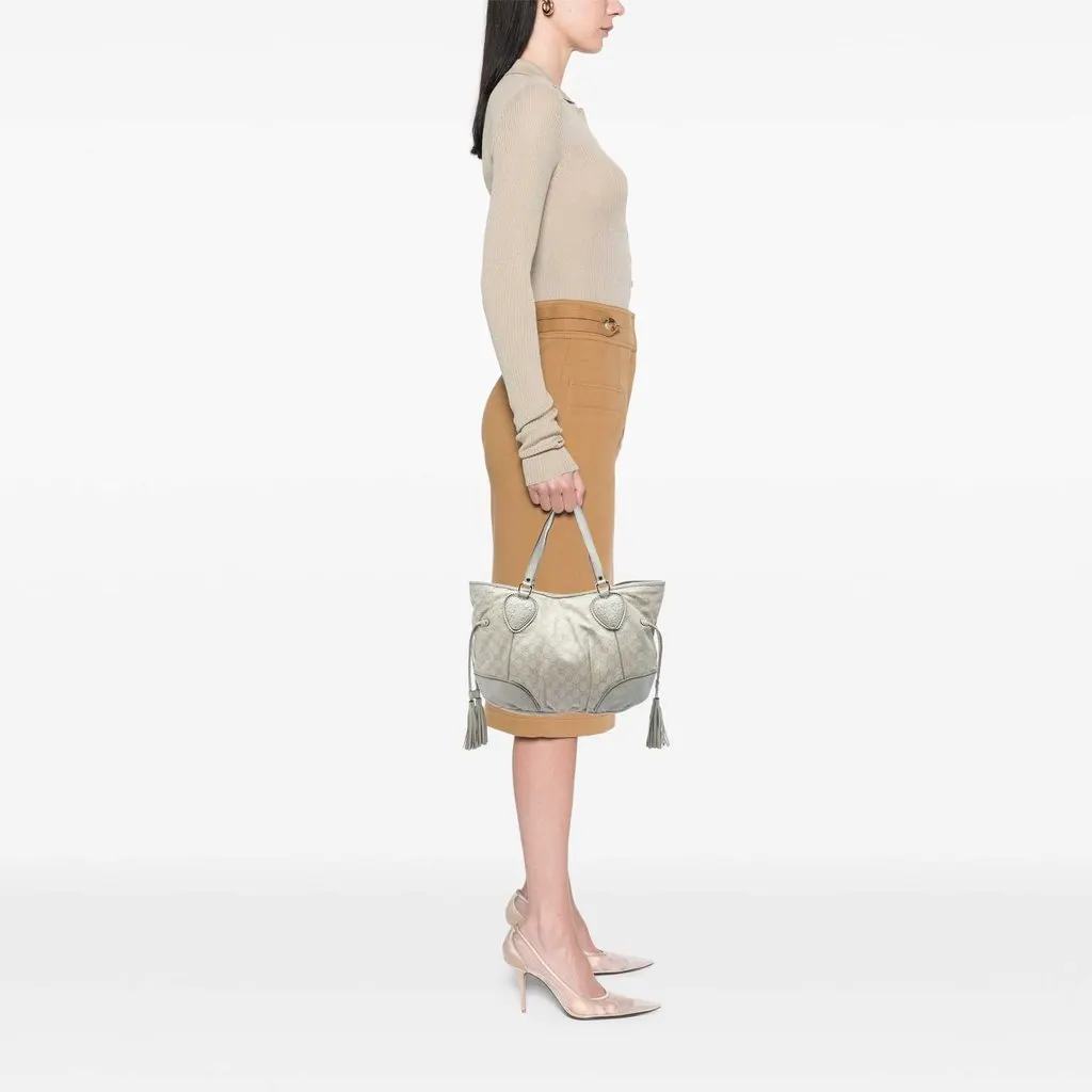 Gucci Large Guccissima Tribeca Tote White Leather Very good - Box View