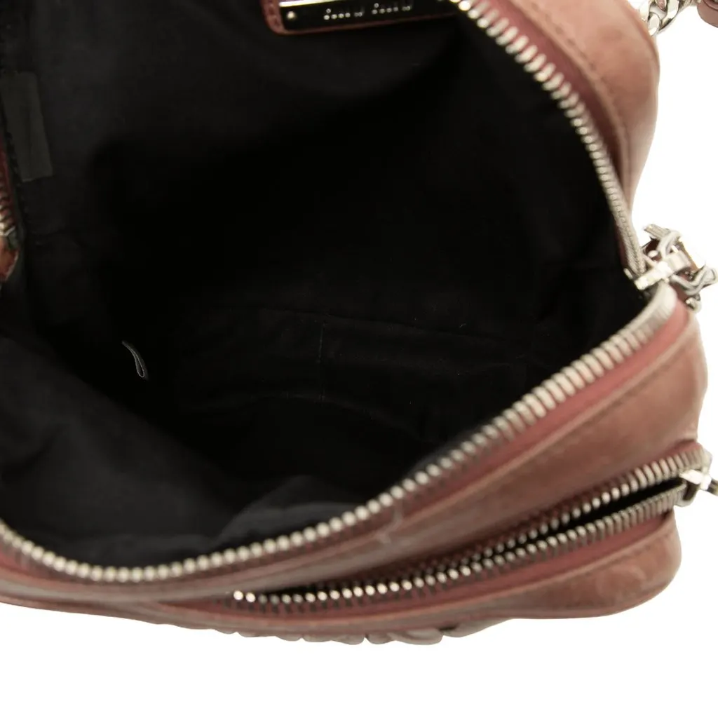 Miu Miu Matelasse Nappa Crossbody Brown Leather Very good - Model View