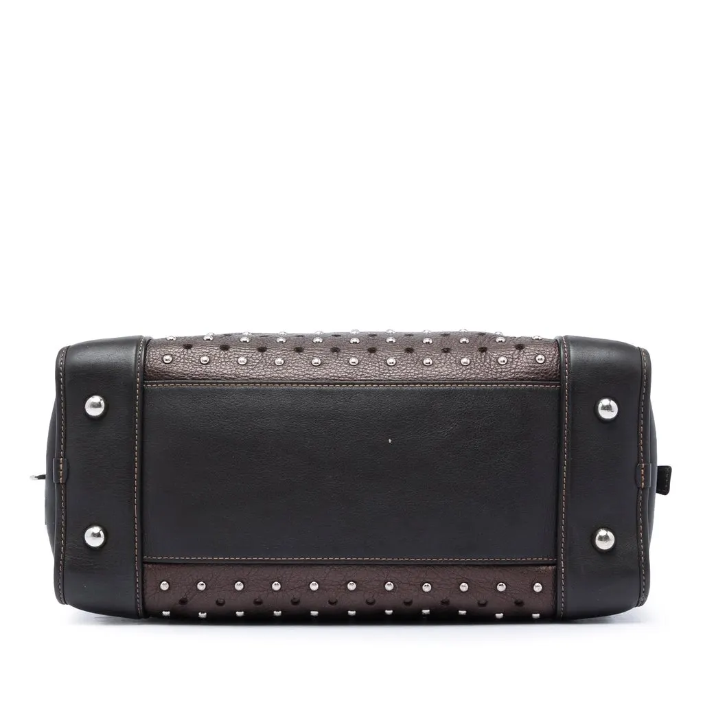 LOEWE Bicolor Leather Studded Perforated Amazona 36 Brown Leather Very good - Inside View