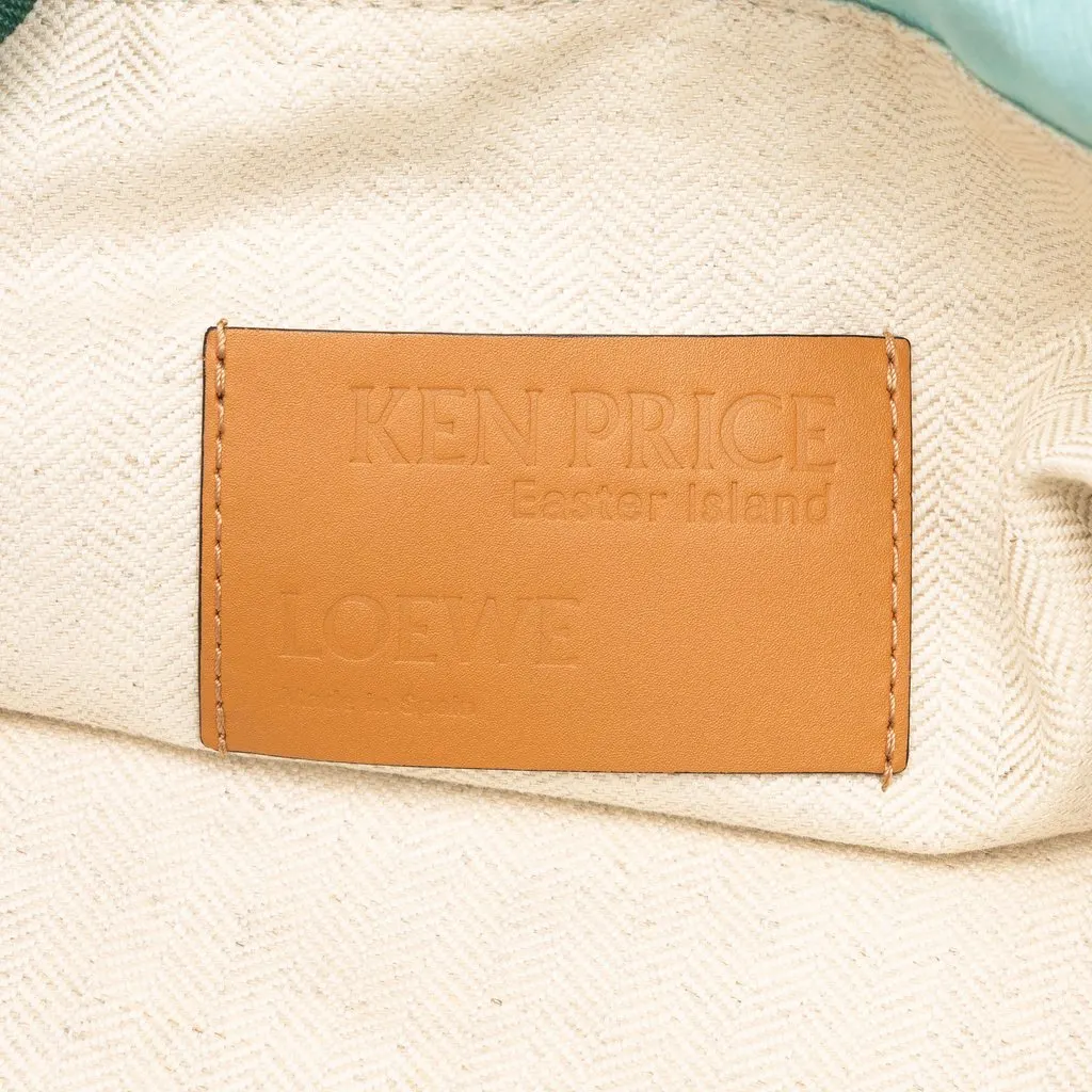 Loewe Ken Price Canvas Easter Island Print Drawstring Pouch Green Canvas Very good - Box View
