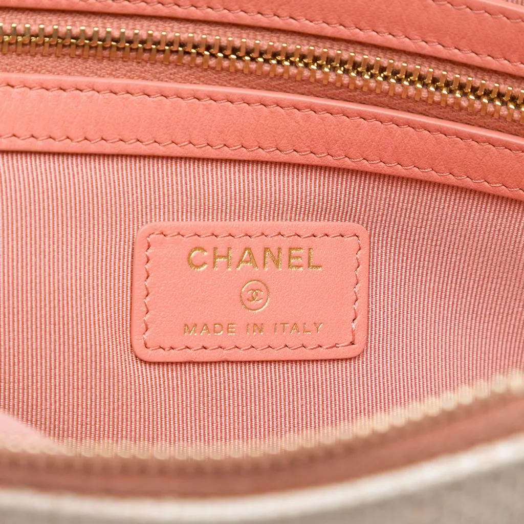 Chanel Medium Raffia Deauville O Case Clutch Beige Rattan Very good - Box View