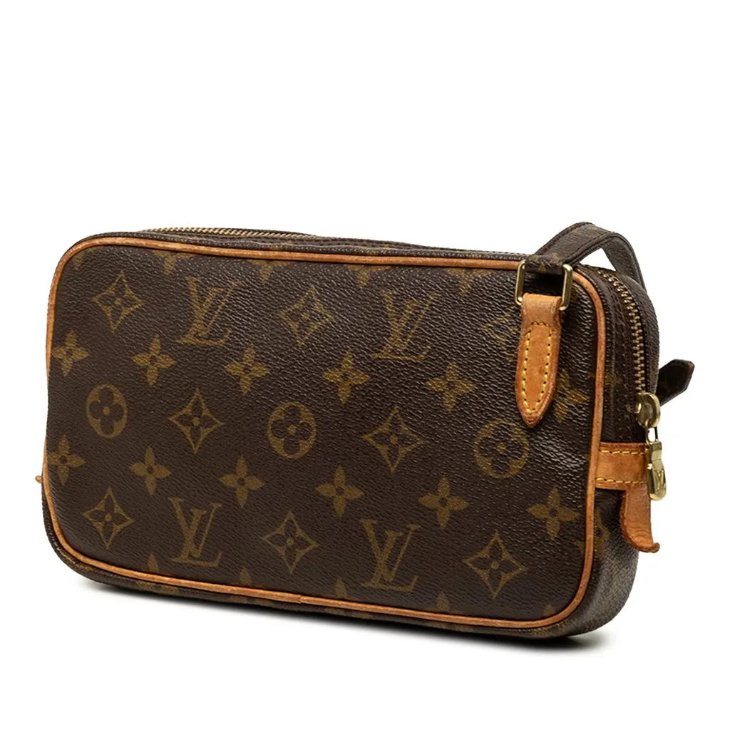 Louis Vuitton Monogram Pochette Marly Bandouliere Brown Canvas Good - Back View