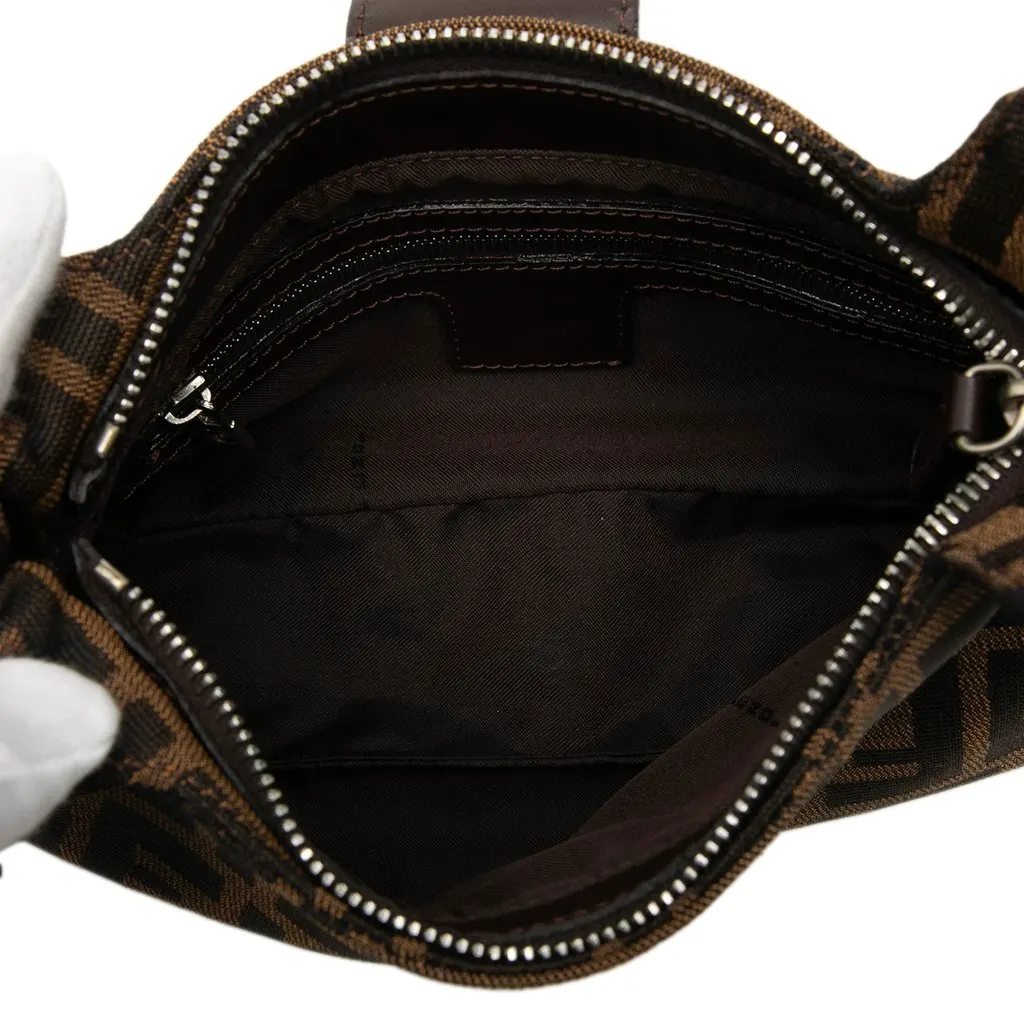 Fendi Zucca Canvas Shoulder Bag Brown Very good - Model View