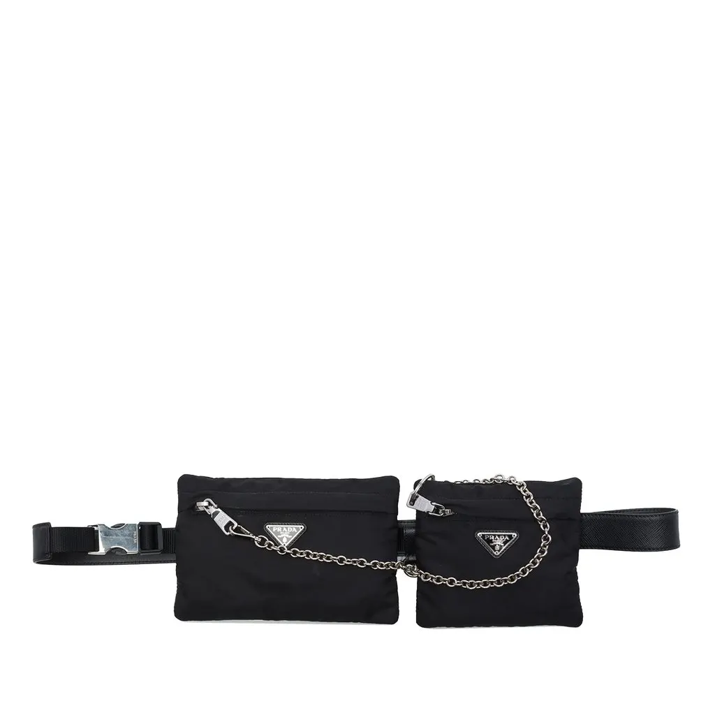 Prada Tessuto Belt Bag Black Polyamide Very good - Front View