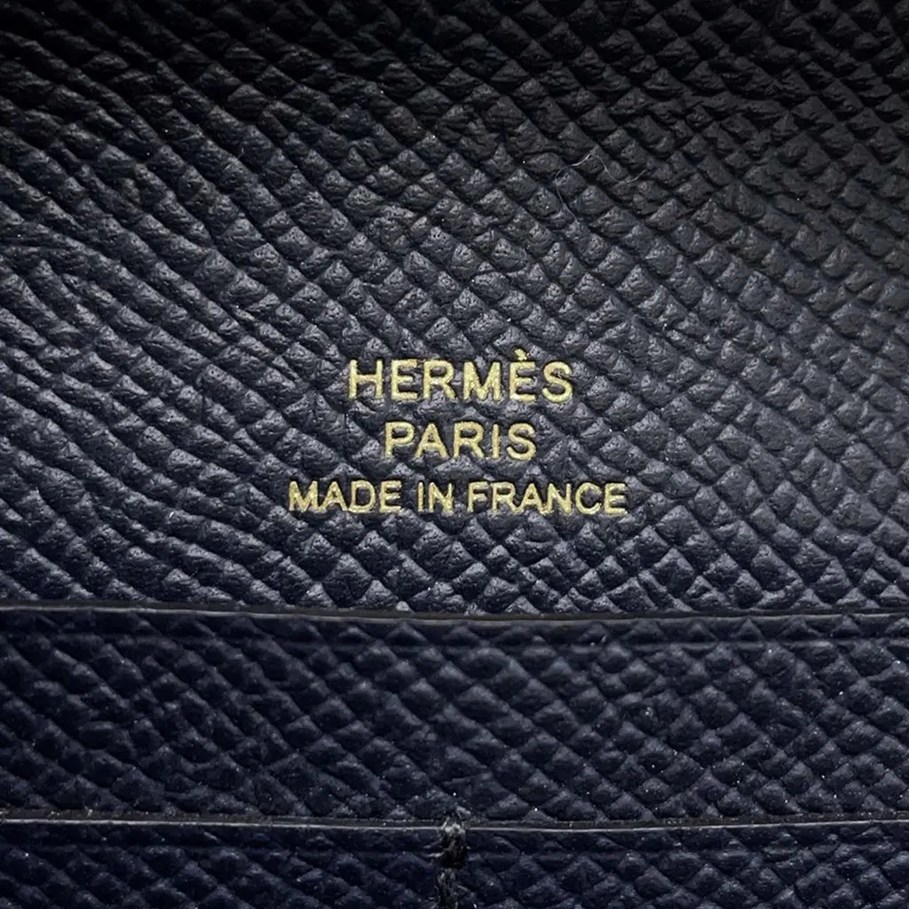 Hermès Epsom Chaine d Ancre To Go Wallet Blue Leather Very good - Box View