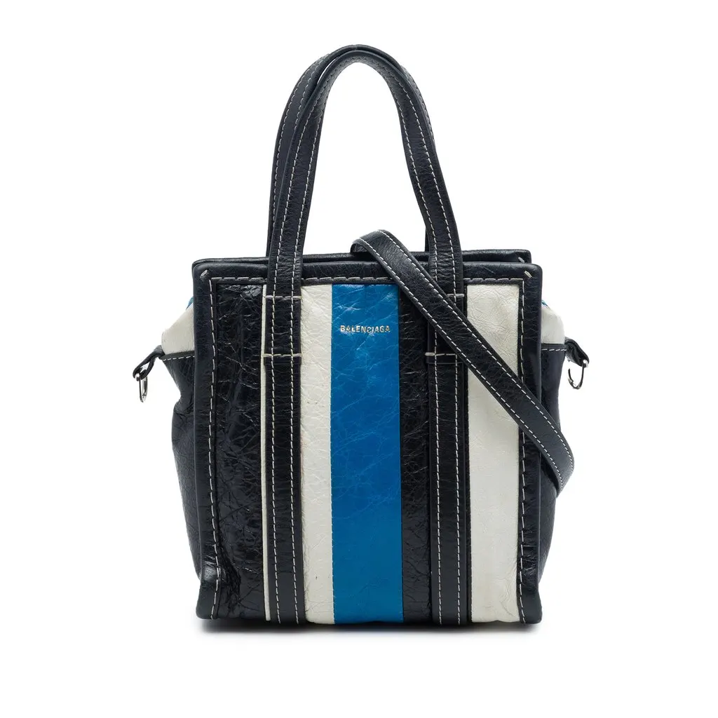 Balenciaga Lambskin Bazar Shopper Satchel XXS Black Leather Very good - Front View