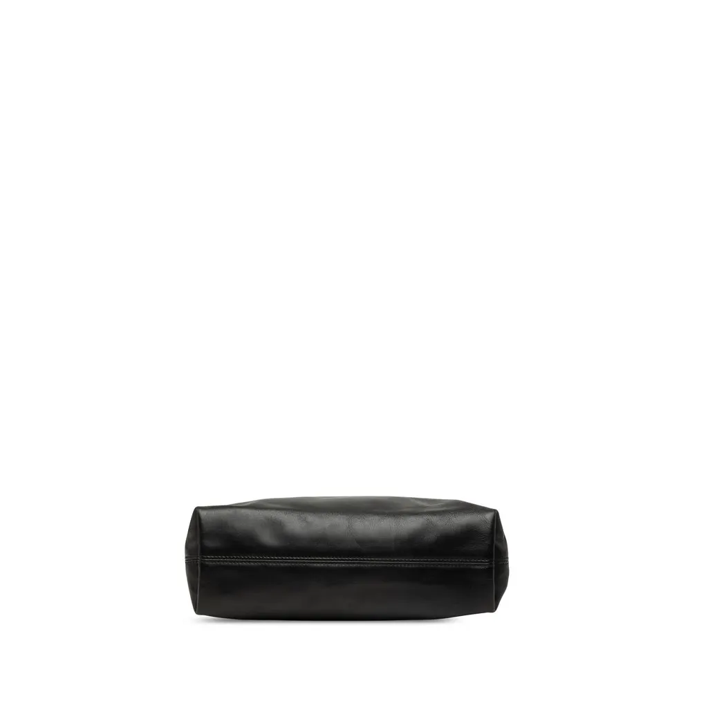 Chanel CC Lambskin Shopping Tote Black Leather Very good - Inside View