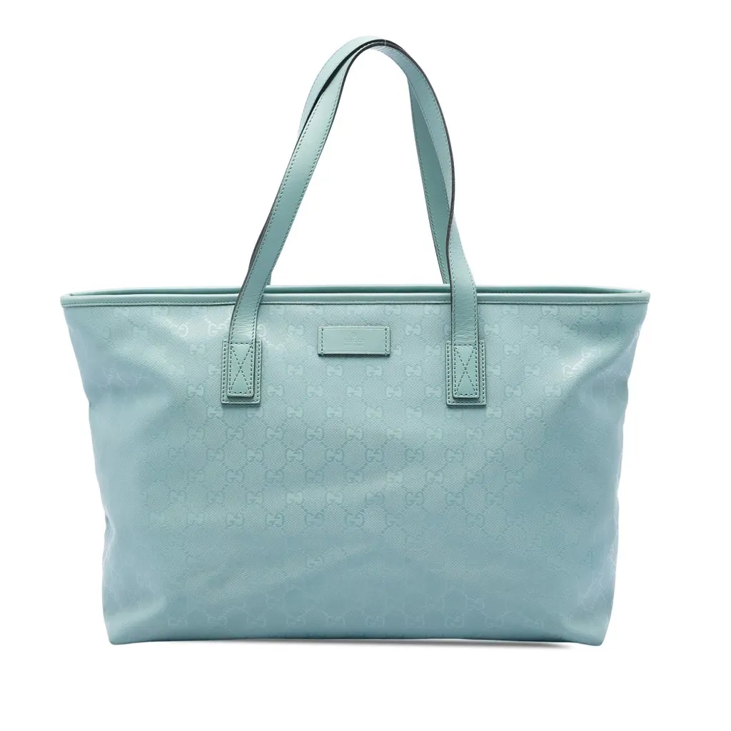 Gucci Medium GG Imprime Tote Blue Canvas Good - Front View
