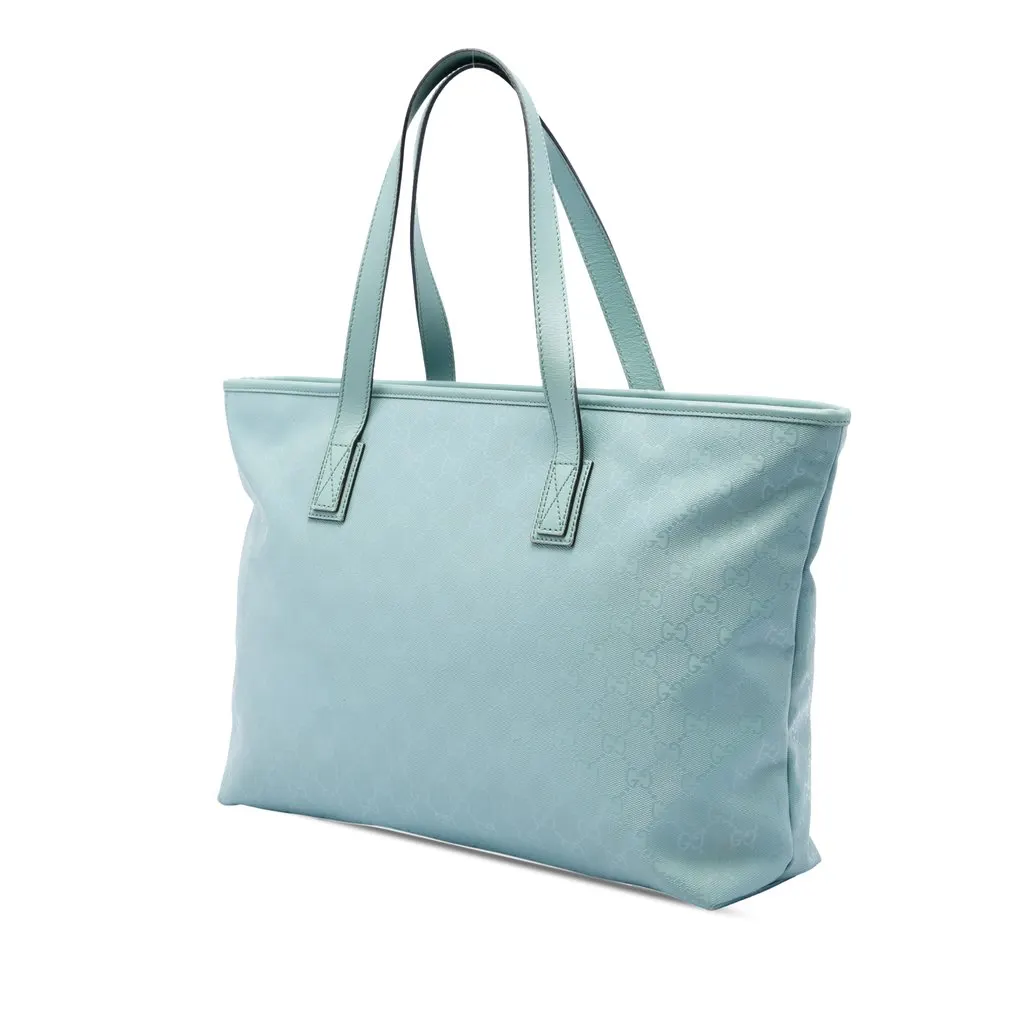 Gucci Medium GG Imprime Tote Blue Canvas Good - Back View