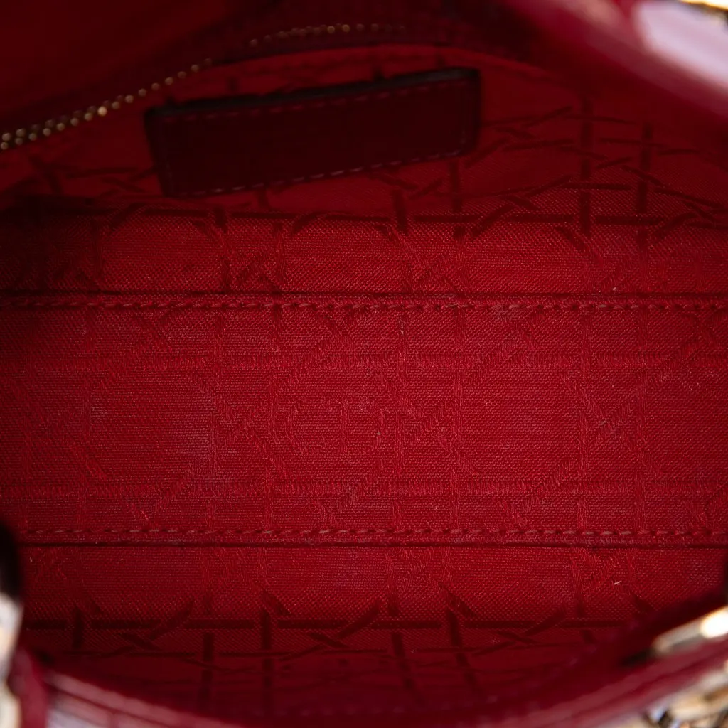Dior Mini Patent Cannage Lady Dior Red Leather Very good - Model View