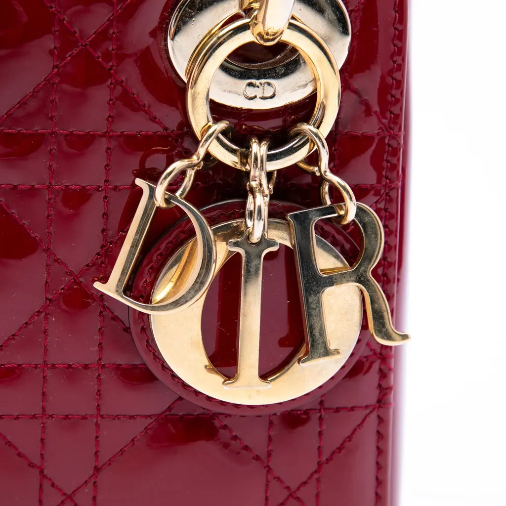 Dior Mini Patent Cannage Lady Dior Red Leather Very good - Box View