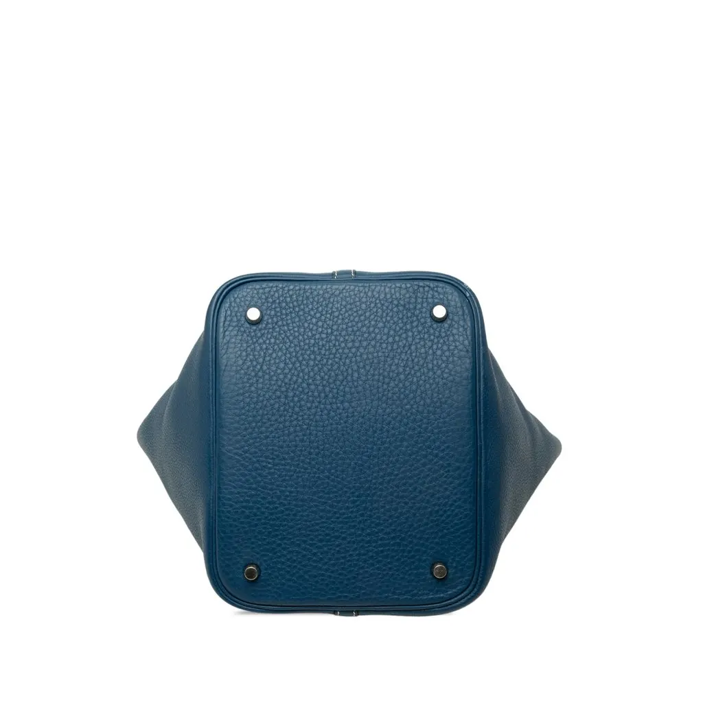 Hermès Clemence Picotin 18 Blue Leather Good - Inside View