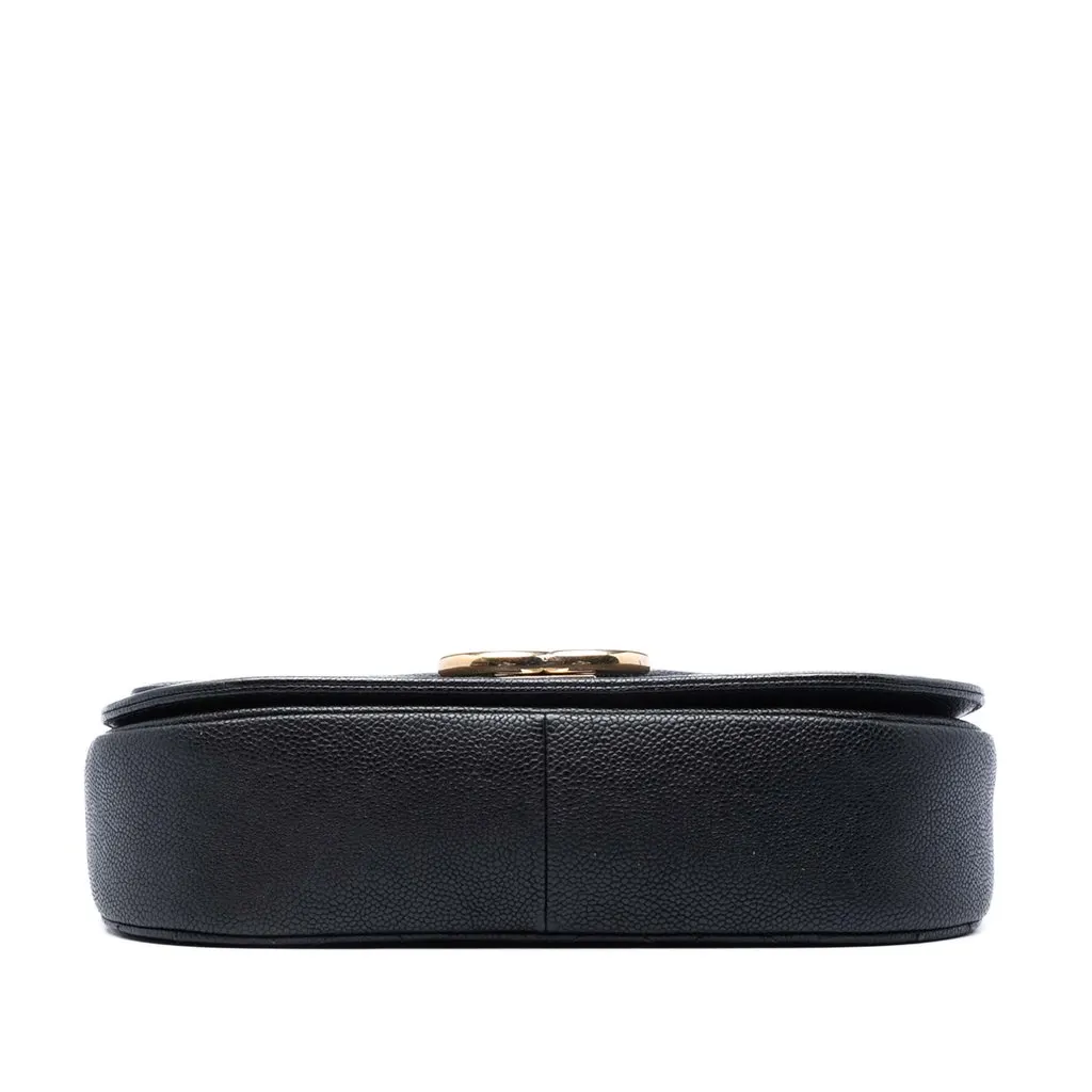 Chanel Paris Cuba Medium Quilted Caviar Thread Around Flap Black Leather Very good - Inside View