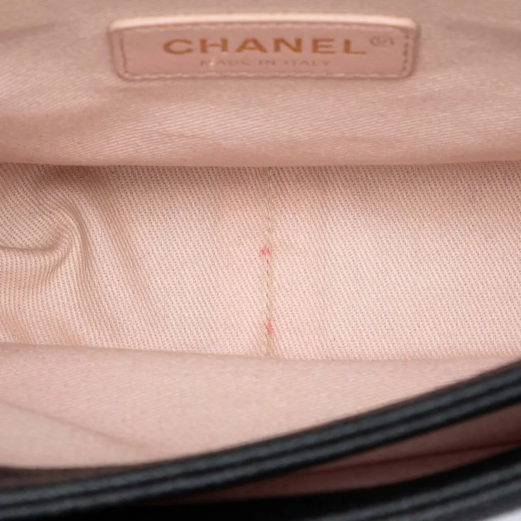 Chanel Paris Cuba Medium Quilted Caviar Thread Around Flap Black Leather Very good - Model View