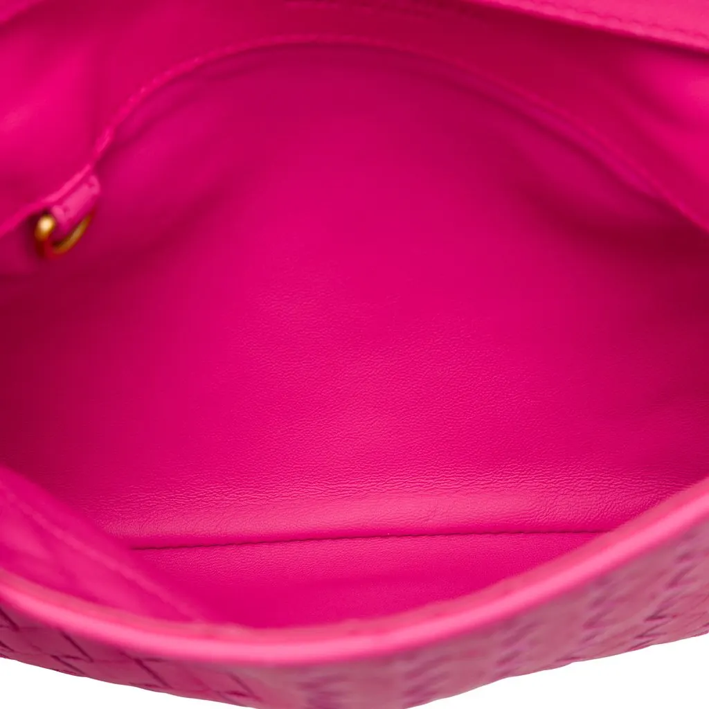 Bottega Veneta Nappa Intrecciato Flap Crossbody Pink Leather Good - Model View