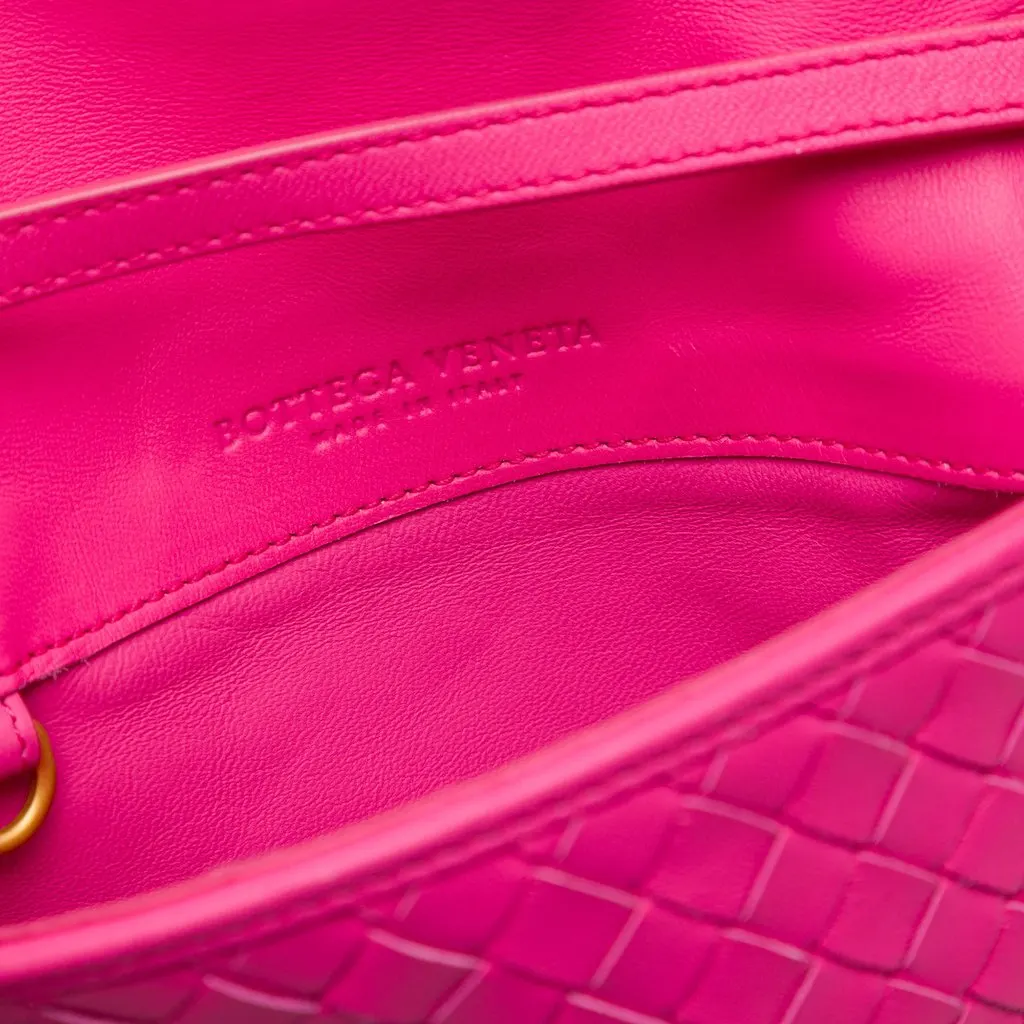 Bottega Veneta Nappa Intrecciato Flap Crossbody Pink Leather Good - Box View