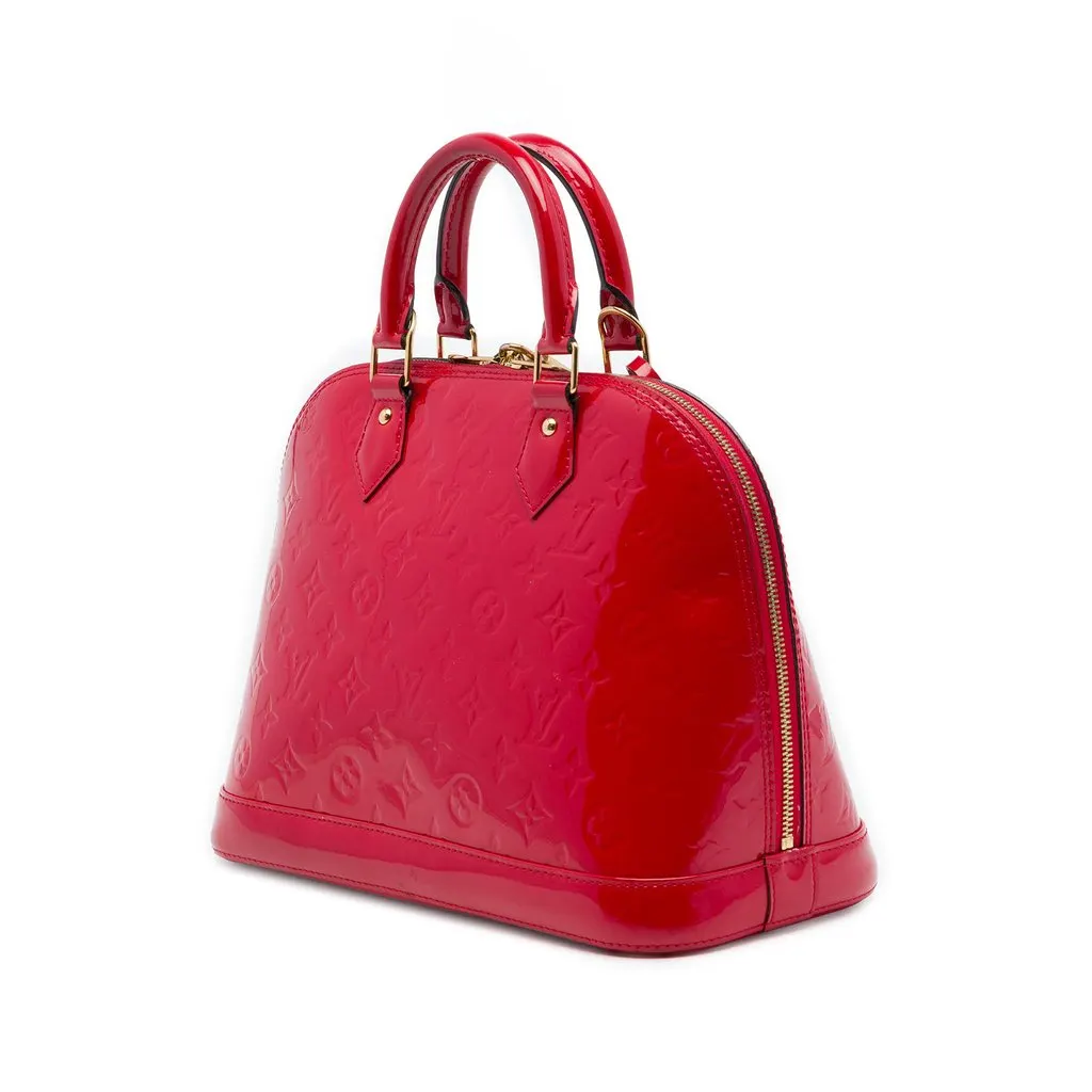 Louis Vuitton Monogram Vernis Alma PM Red Leather Very good - Back View