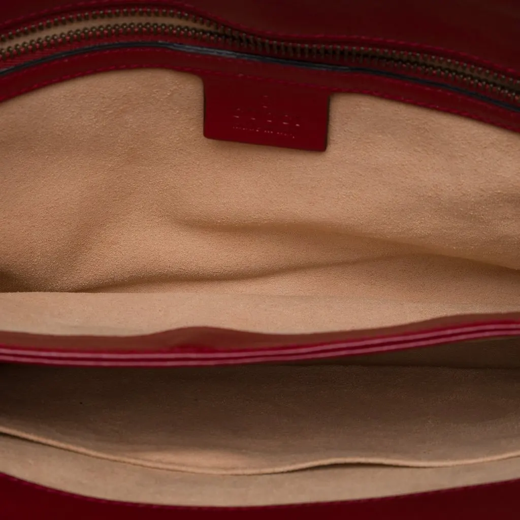 Gucci GG Marmont Bicolor Matelasse Diagonal Calfskin Torchon Shoulder Bag Black Leather Very good - Model View
