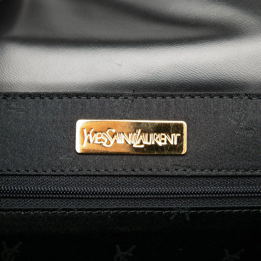 Saint Laurent Leather Handbag Black Leather Very good - Box View