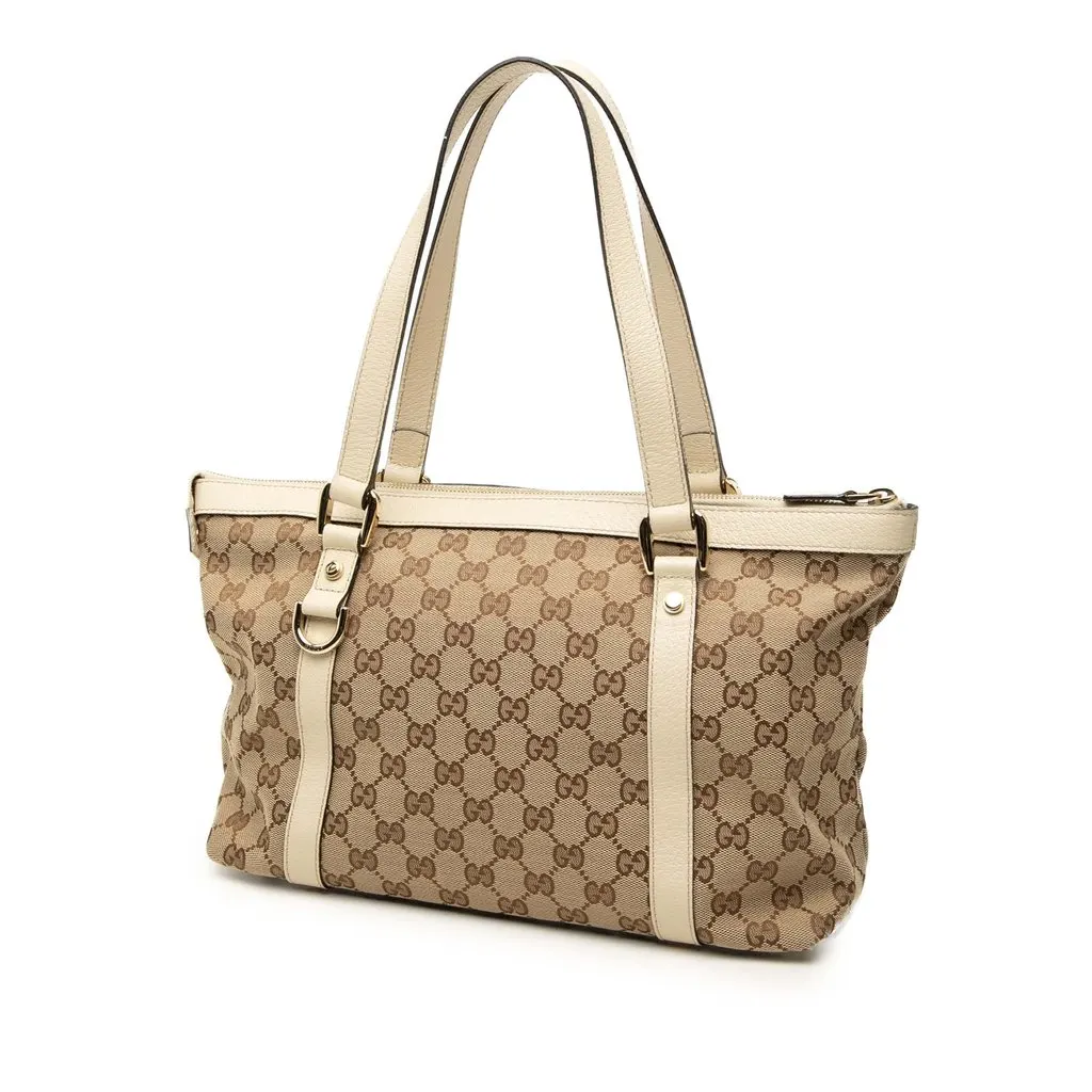 Gucci GG Canvas Abbey D Ring Tote Beige Very good - Back View
