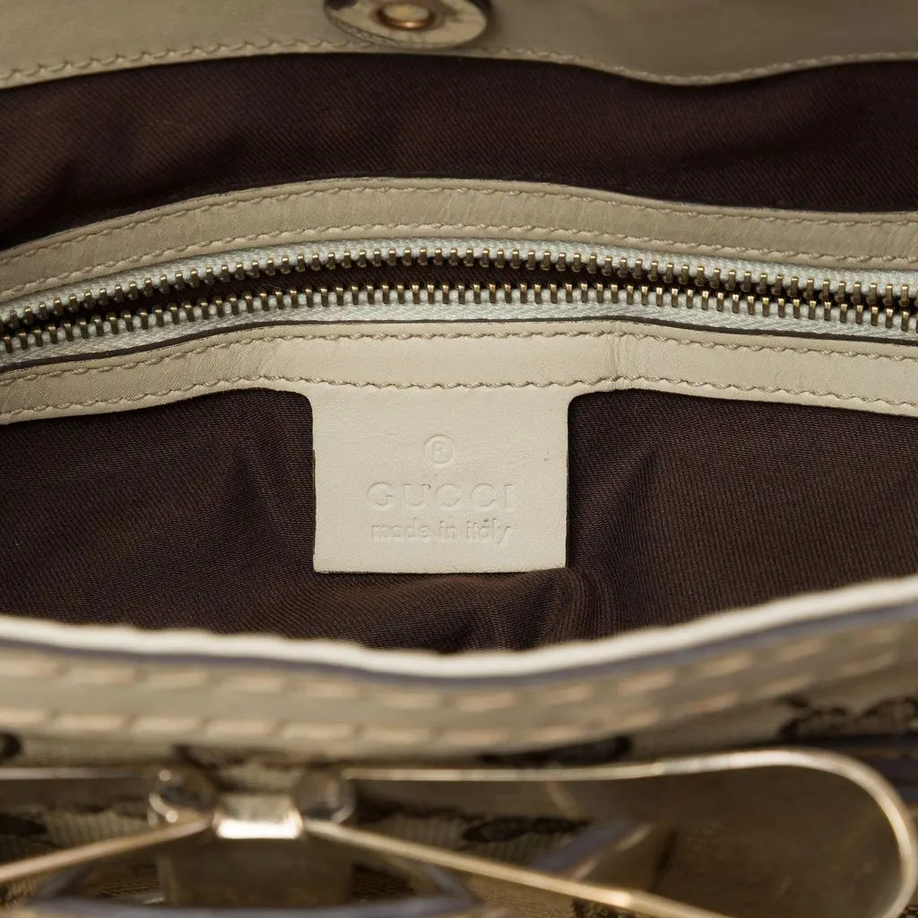 Gucci GG Canvas Dialux Queen Hobo Beige Canvas Good - Box View