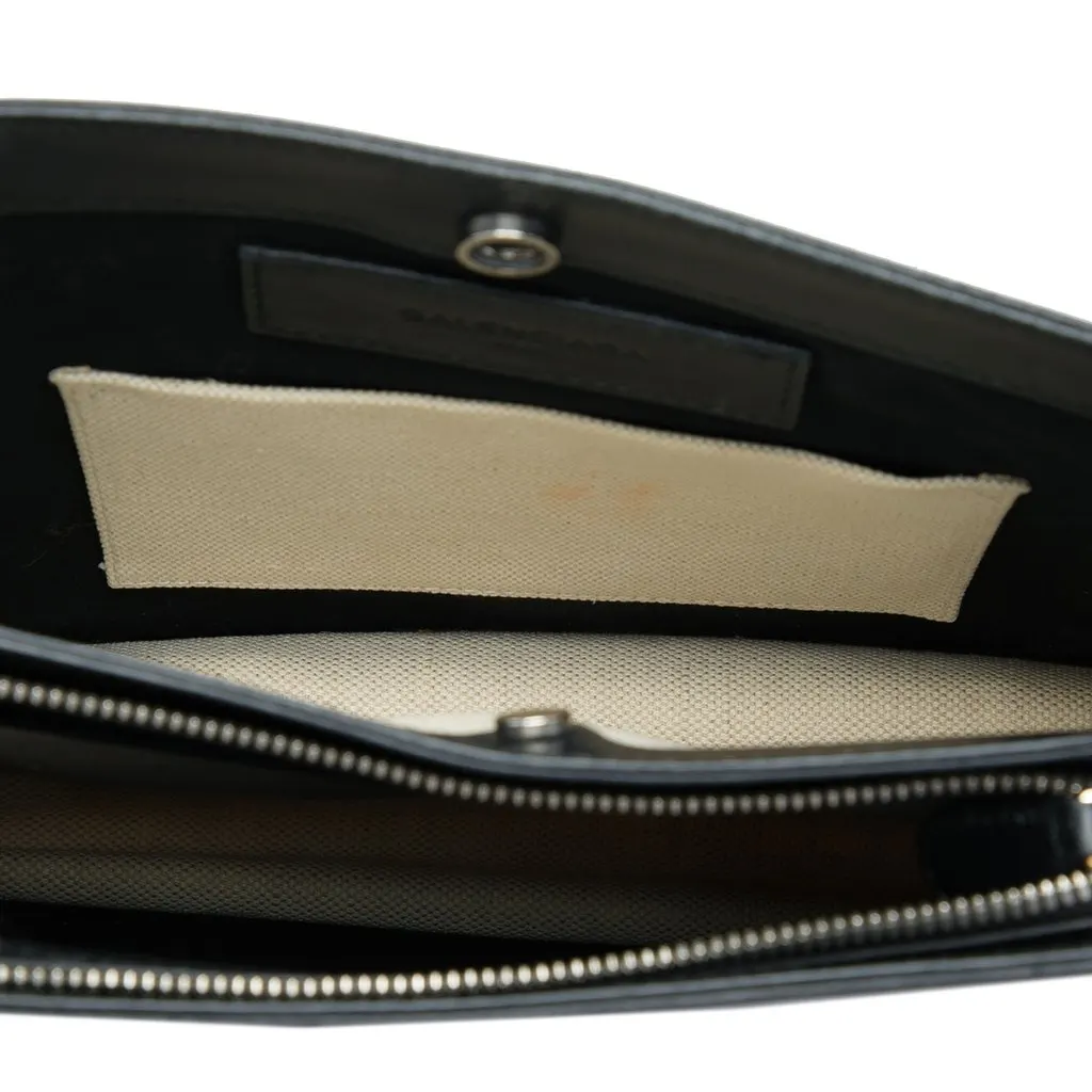Balenciaga Canvas Navy Pochette Crossbody Brown Very good - Model View