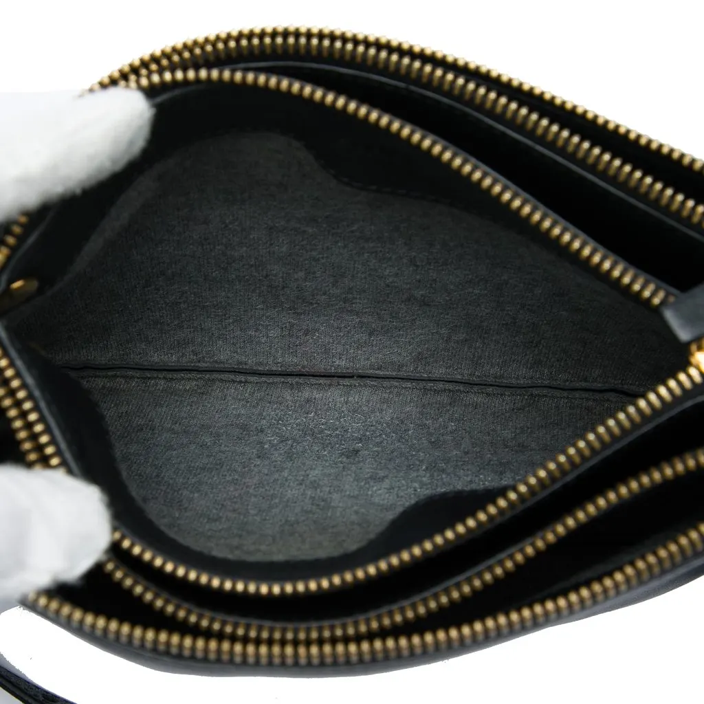 Celine Small Lambskin Trio Crossbody Black Leather Good - Model View