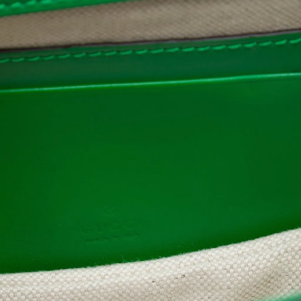 Gucci Mini Calfskin 1947 Bamboo Top Handle Bag Green Leather Very good - Box View