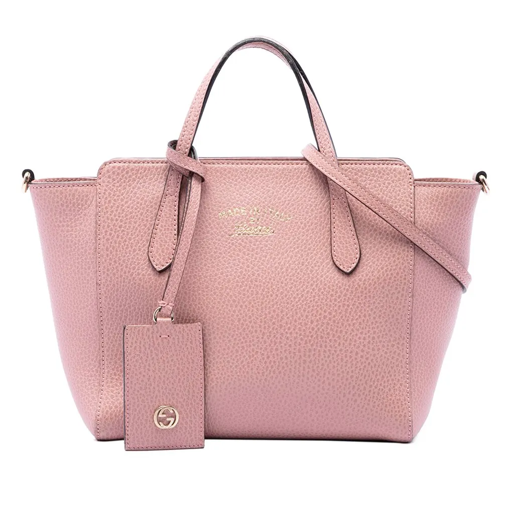 Gucci Mini Calfskin Swing Satchel Pink Leather Good - Front View