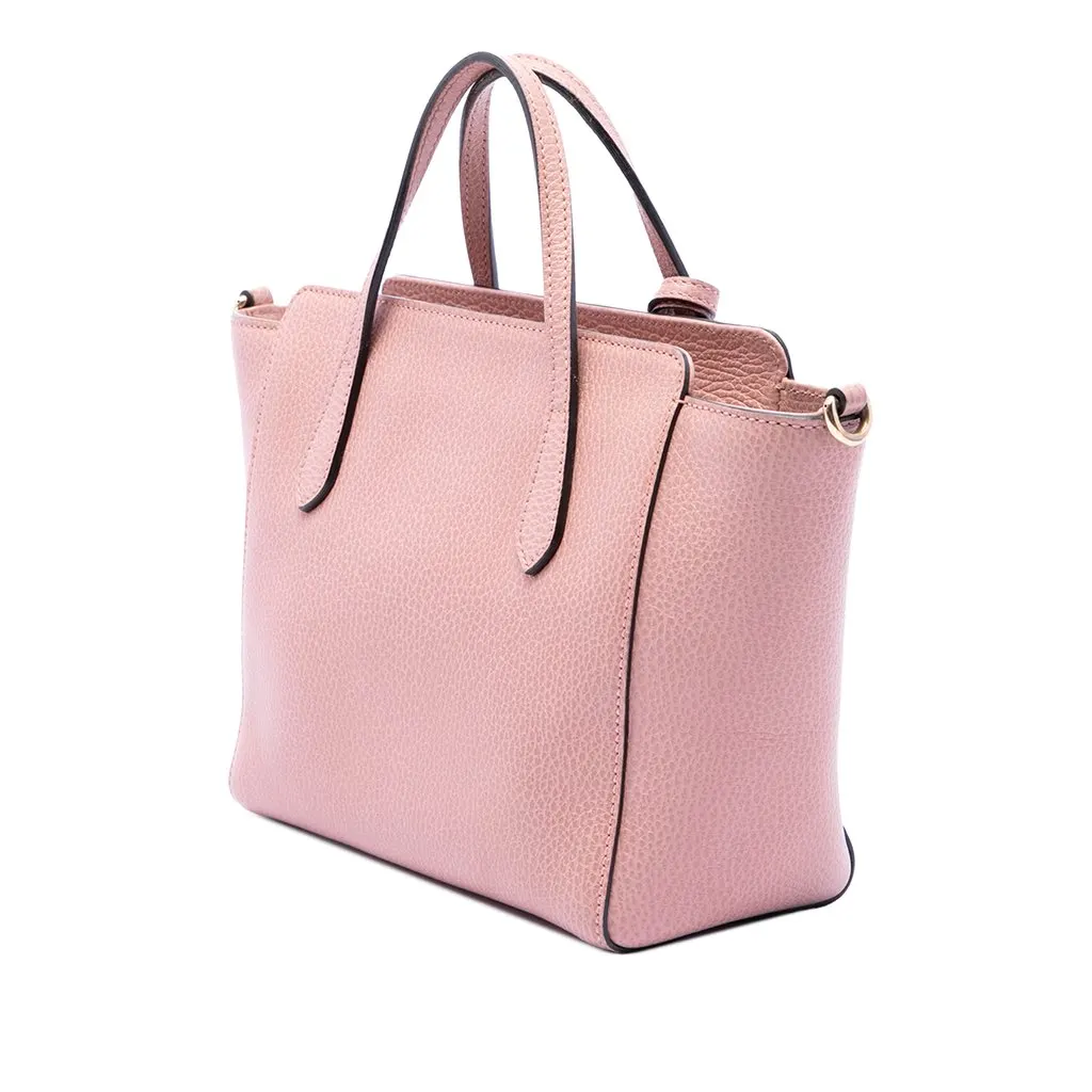 Gucci Mini Calfskin Swing Satchel Pink Leather Good - Back View