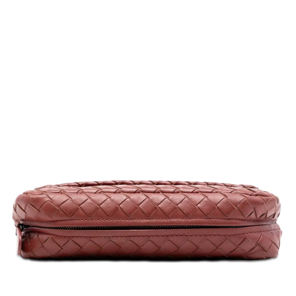Bottega Veneta Mini Nappa Intrecciato Expandable Chain Flap Crossbody Red Leather Very good - Inside View