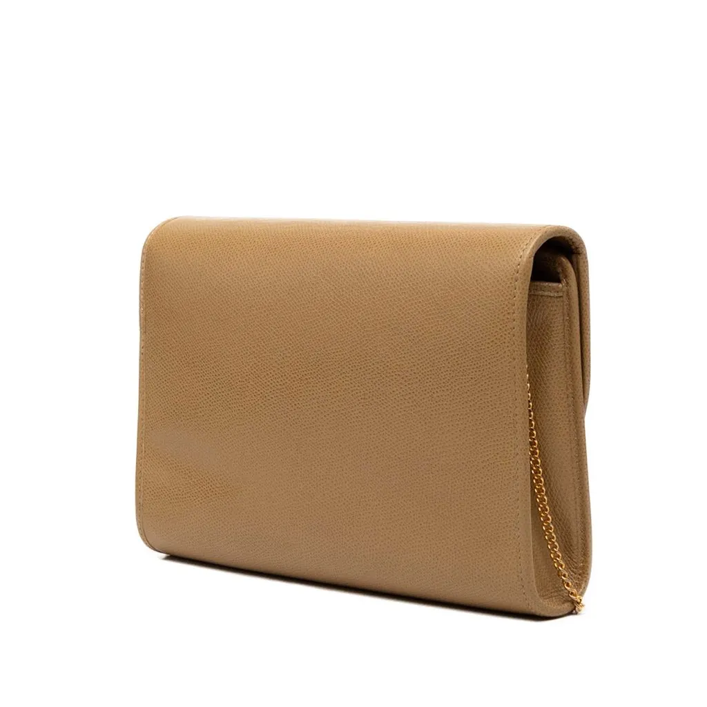 Dior Leather Chain Crossbody Brown Leather Very good - Back View