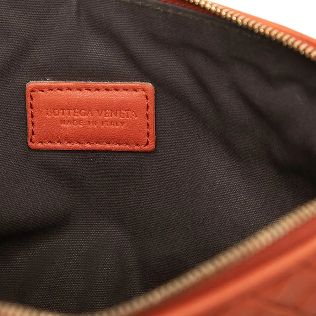 Bottega Veneta Nappa Intrecciato Cosmetic Pouch Orange Leather Very good - Box View