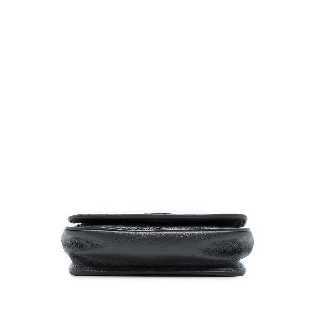 Saint Laurent Crinkled Calfskin Niki Wallet on Chain Black Leather Very good - Inside View
