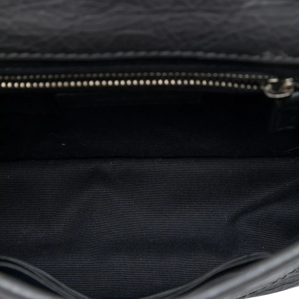 Saint Laurent Crinkled Calfskin Niki Wallet on Chain Black Leather Very good - Model View